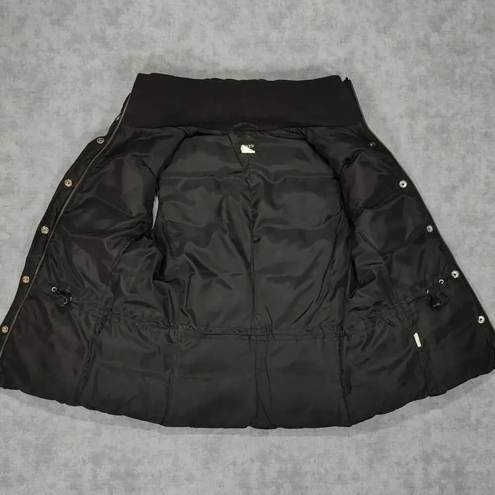 J.Crew Black Down Filled Puffer Vest Women's XS Full Zip Style 96077